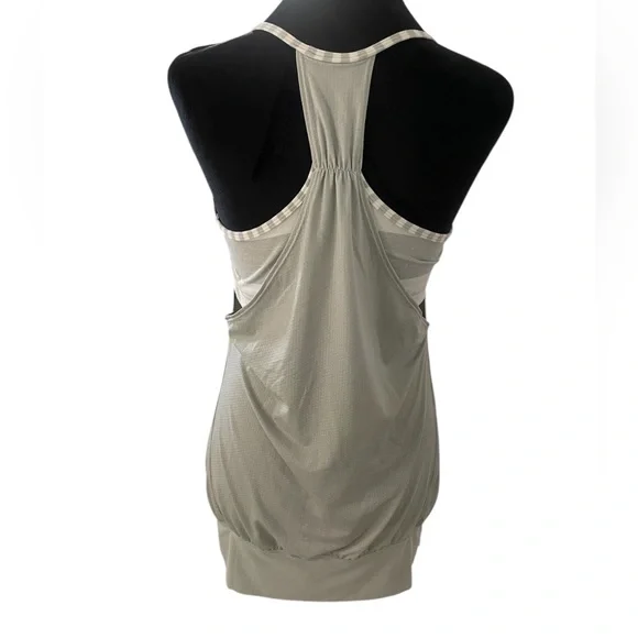 LULU LEMON No limits tank,cream, White & grey airy tan,Size 10 - Picture 3 of 6